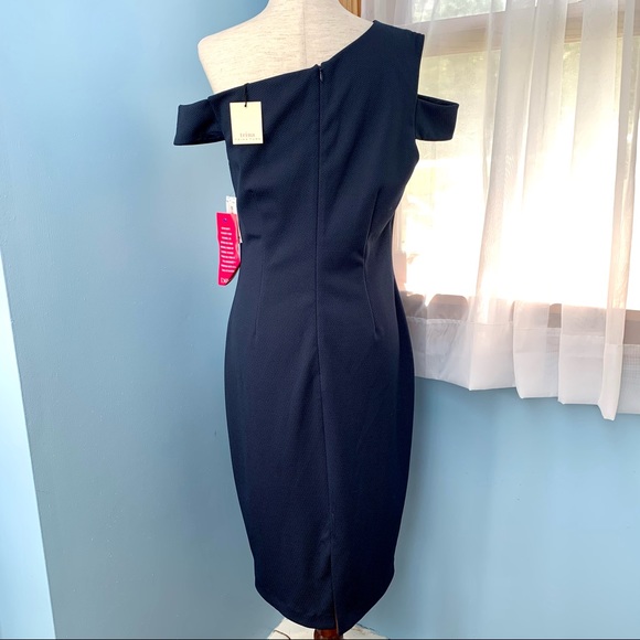 Trina Turk Enchantment One Shoulder Navy Dress - Picture 5 of 10